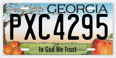 GA license plate PXC4295