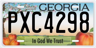 GA license plate PXC4298