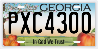 GA license plate PXC4300