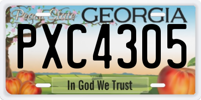 GA license plate PXC4305