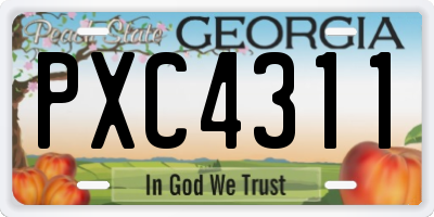 GA license plate PXC4311