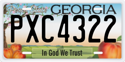 GA license plate PXC4322