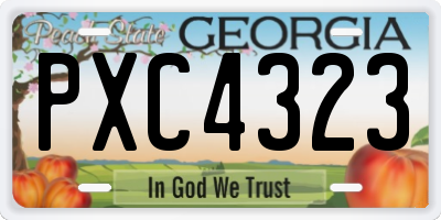 GA license plate PXC4323