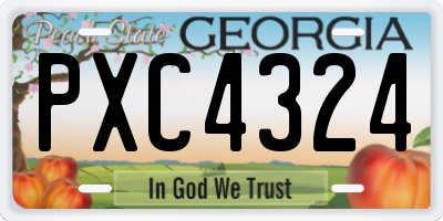 GA license plate PXC4324