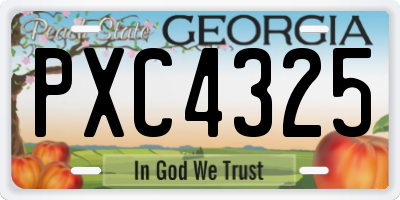 GA license plate PXC4325