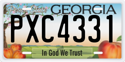 GA license plate PXC4331