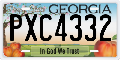 GA license plate PXC4332