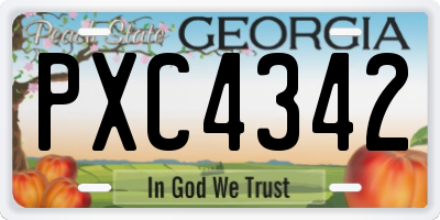 GA license plate PXC4342