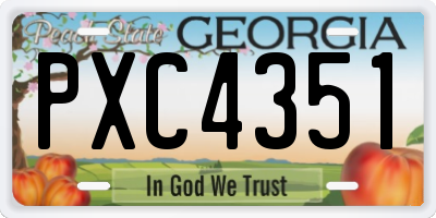 GA license plate PXC4351