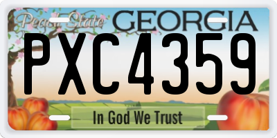 GA license plate PXC4359