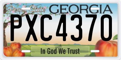 GA license plate PXC4370