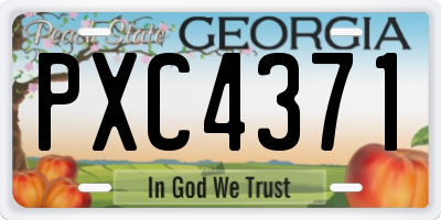 GA license plate PXC4371