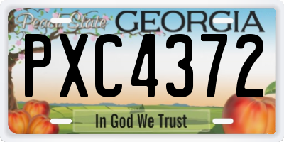 GA license plate PXC4372