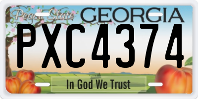 GA license plate PXC4374