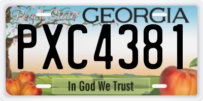 GA license plate PXC4381