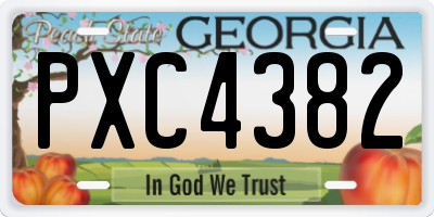 GA license plate PXC4382