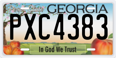 GA license plate PXC4383