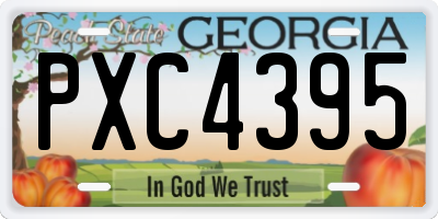 GA license plate PXC4395