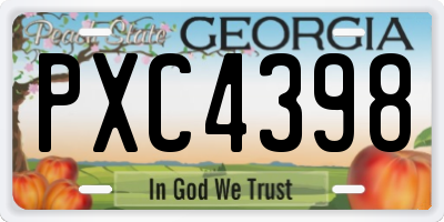 GA license plate PXC4398