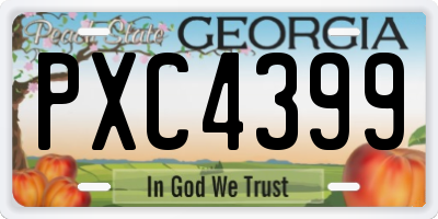GA license plate PXC4399