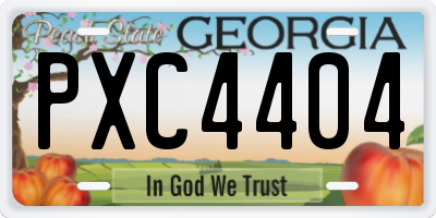 GA license plate PXC4404