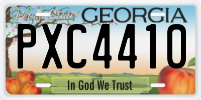 GA license plate PXC4410