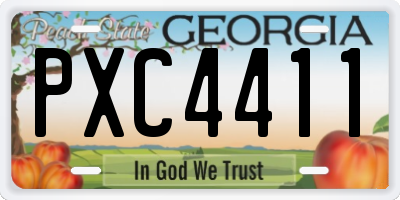 GA license plate PXC4411