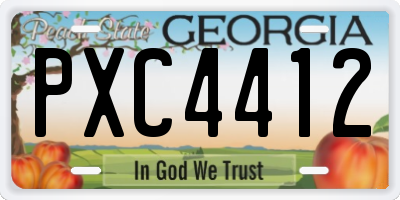 GA license plate PXC4412