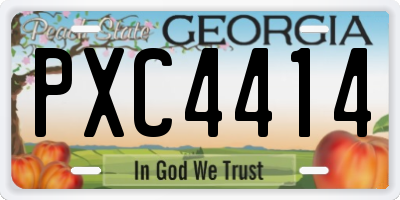 GA license plate PXC4414