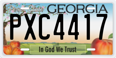 GA license plate PXC4417