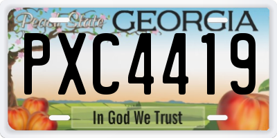 GA license plate PXC4419