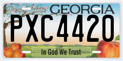 GA license plate PXC4420