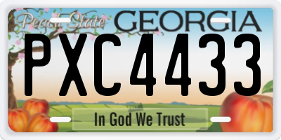 GA license plate PXC4433