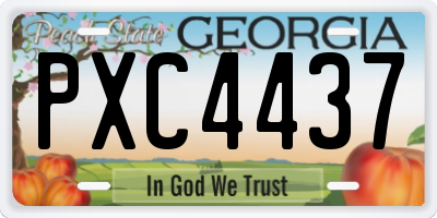 GA license plate PXC4437