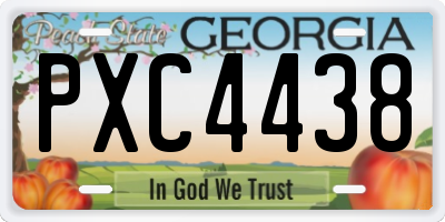 GA license plate PXC4438