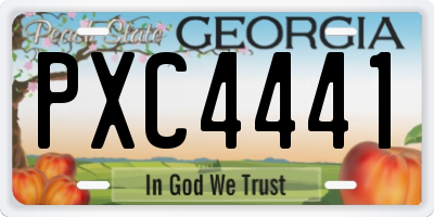GA license plate PXC4441