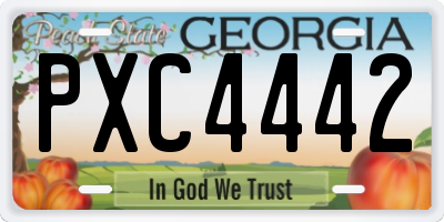 GA license plate PXC4442