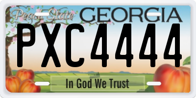 GA license plate PXC4444