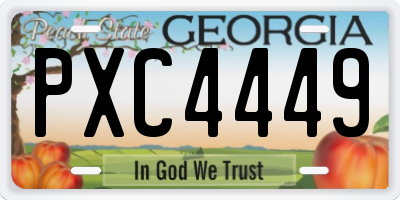 GA license plate PXC4449