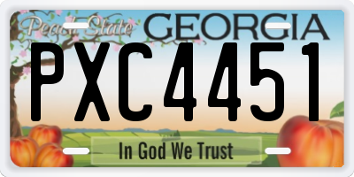 GA license plate PXC4451