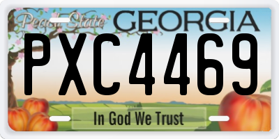 GA license plate PXC4469
