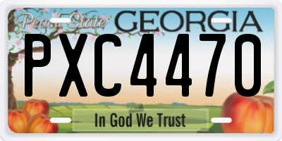 GA license plate PXC4470