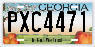 GA license plate PXC4471