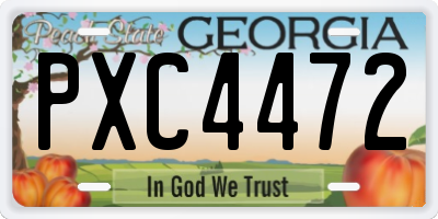 GA license plate PXC4472