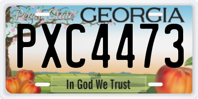 GA license plate PXC4473