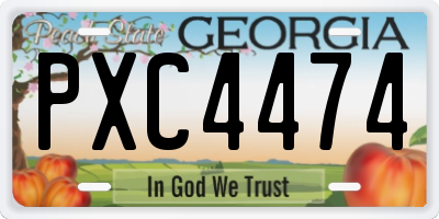 GA license plate PXC4474