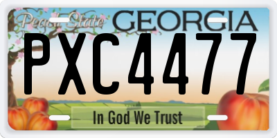 GA license plate PXC4477