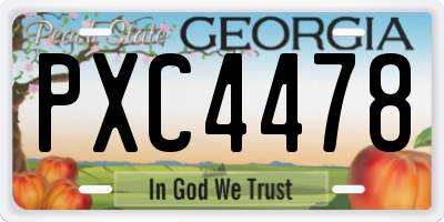 GA license plate PXC4478