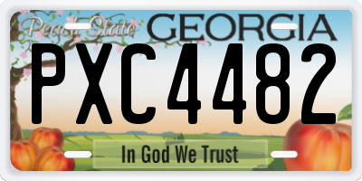 GA license plate PXC4482