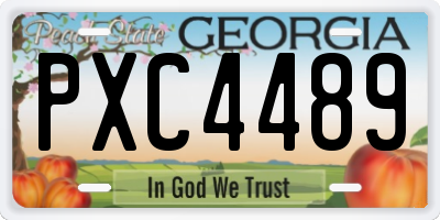 GA license plate PXC4489